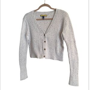 Aero Prince & Fox Gray Speckled V-Neck Sweater Top